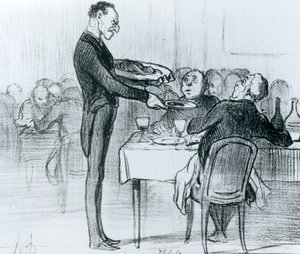 シリーズ「Croquis Parisiens」、パック5、「Le Charivari」のイラスト、1855年5月9日 作： Honoré Daumier